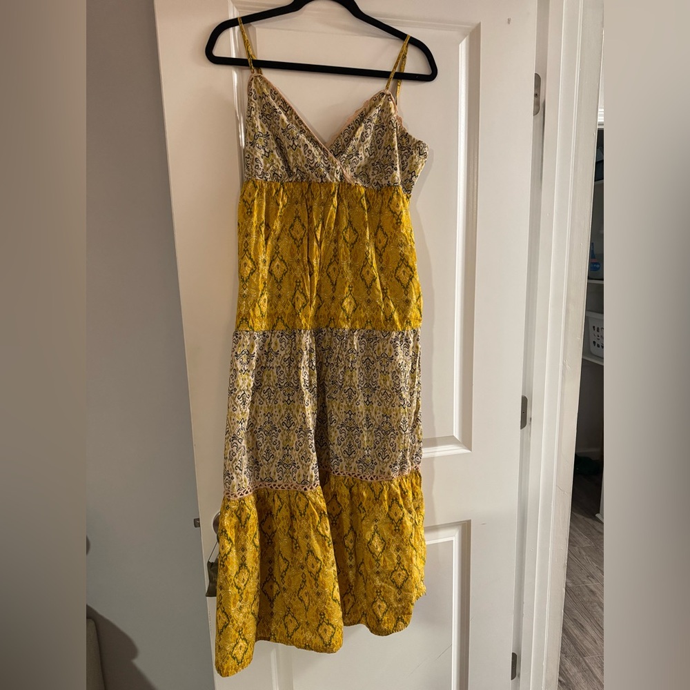 Yellow and Patterned Maxi Dress